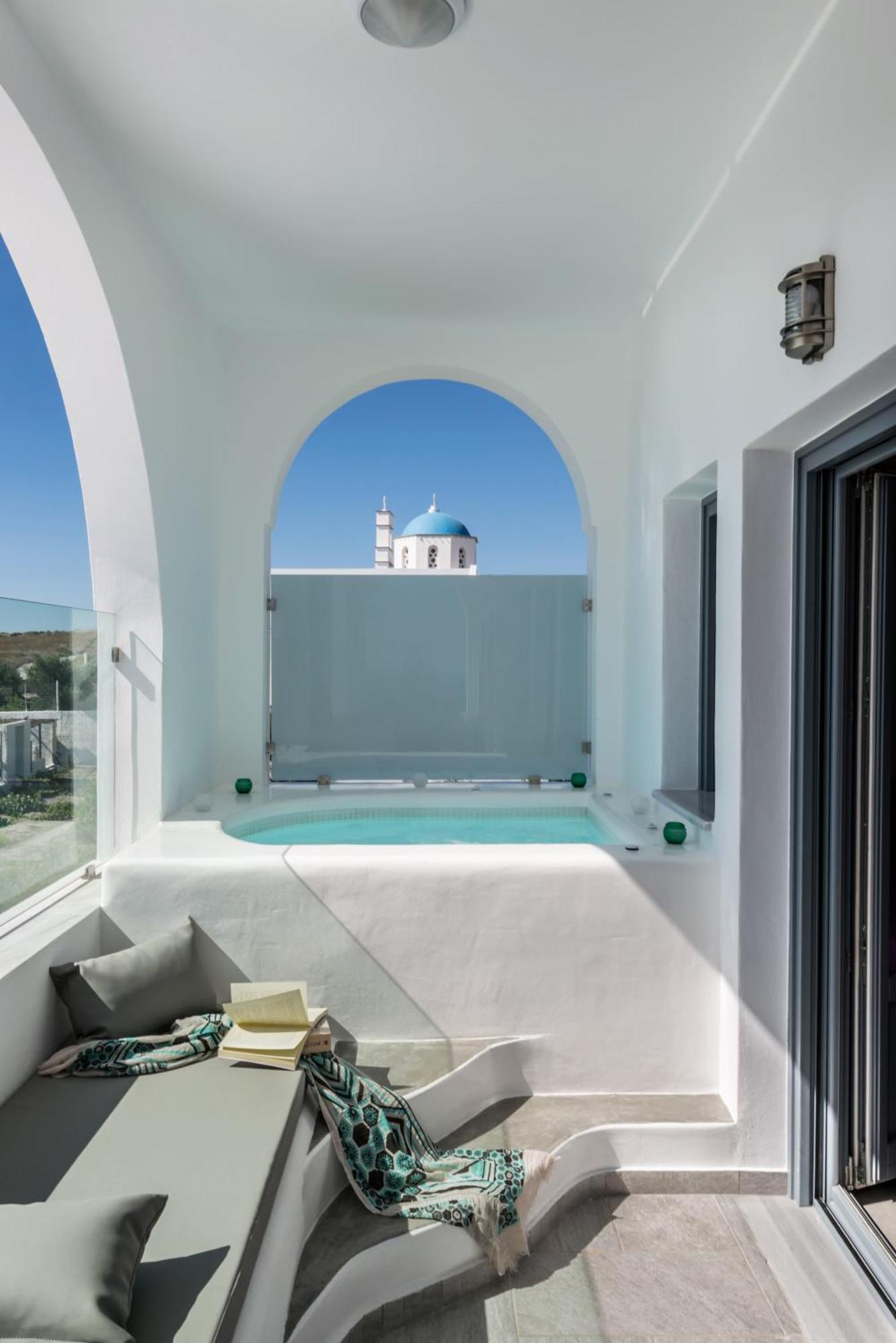 Aspronisi Luxury Villa With Caldera View Megalochori  Exterior foto
